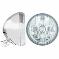 Newalthlete 7 in. Universal Headlight Bucket - Chrome with T70100 DC ICE Headlamp NE3549008